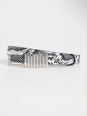B-Low The Belt Vesna Mini Python Snakeskin Silver Buckle Belt Size X-Large NEW
